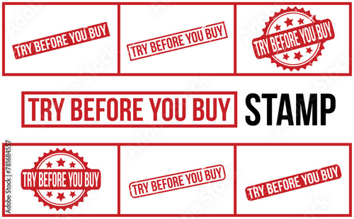 Try Before You Buy rubber grunge stamp set vector