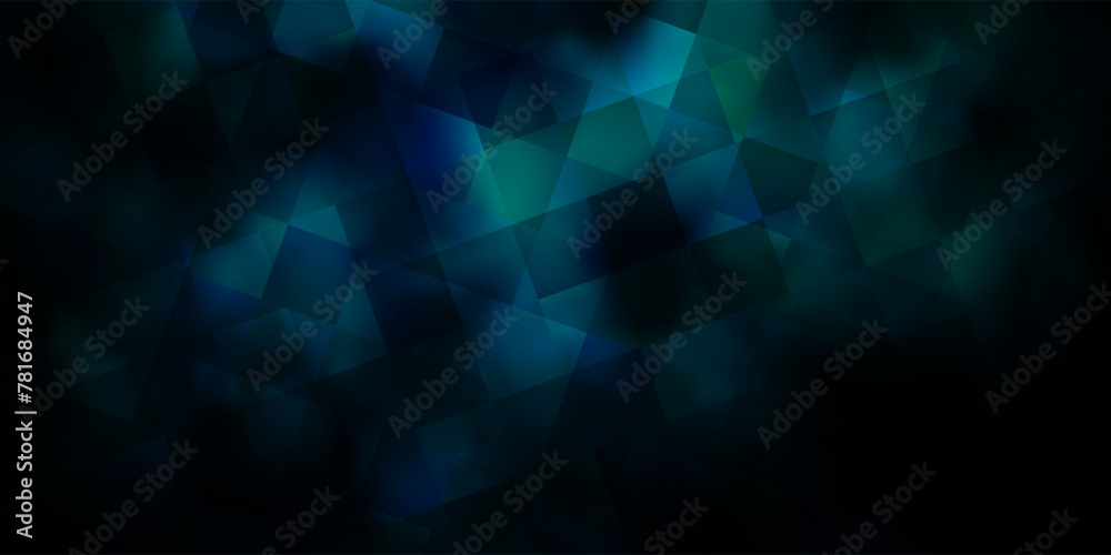 Dark BLUE vector texture with poly style with cubes.