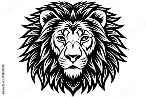 lion head silhouette vector art illustration © Moriom