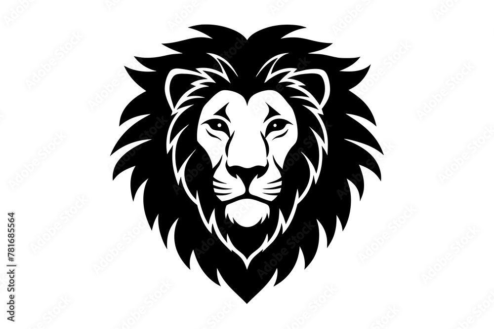 lion head silhouette vector art illustration