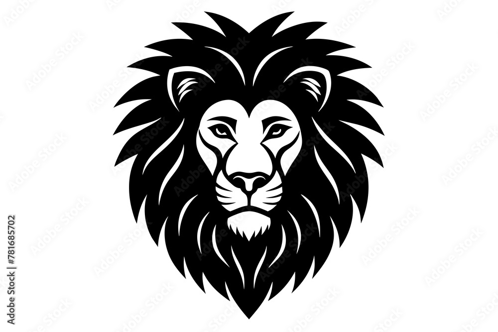 lion head silhouette vector art illustration