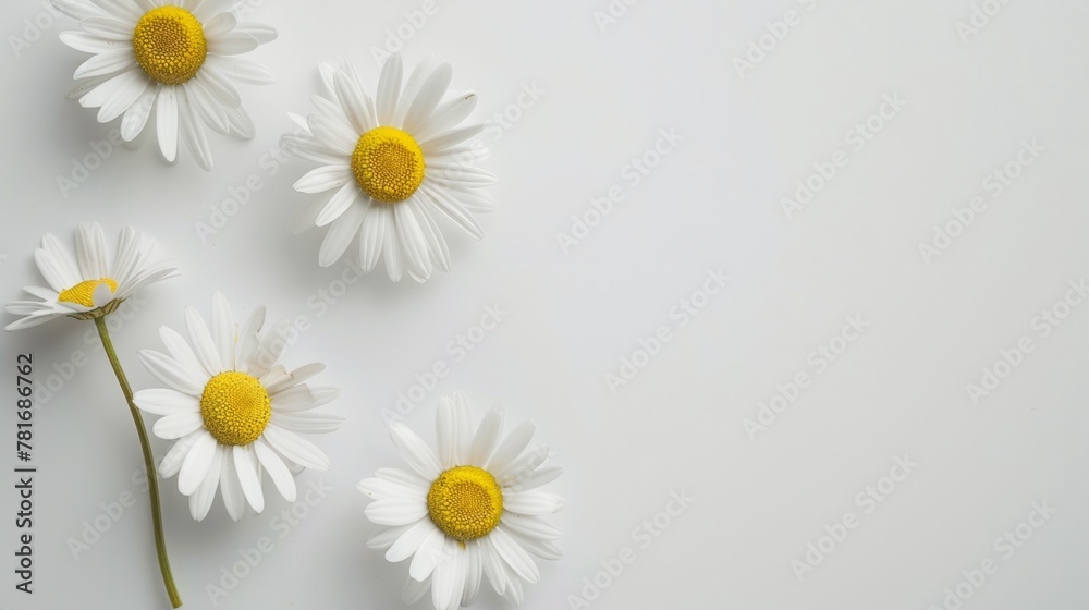 chamomile daisy flowers on white background. generative ai