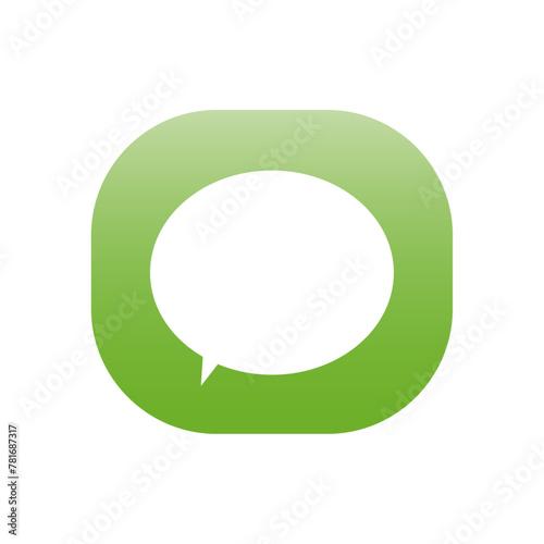 Vector message app icon in paper cut style social media icons