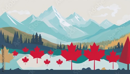 Canada Day. the flag of Canada. people are holding the flag of Canada. nature of Canada photo