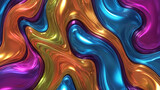 Liquid colorful abstract background metallic aluminum foil 