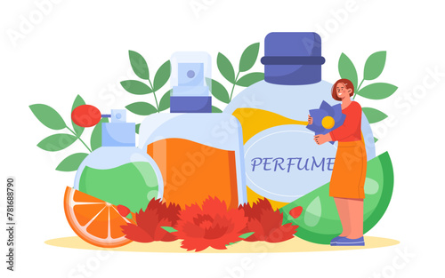 Perfumer woman vector concept