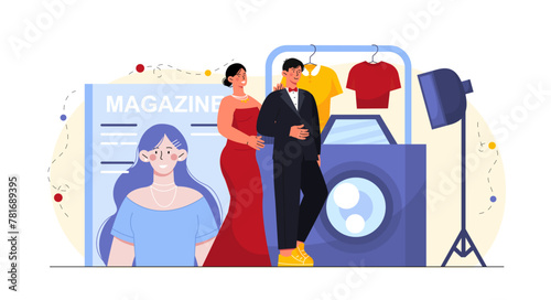 Supermodel man and woman vector
