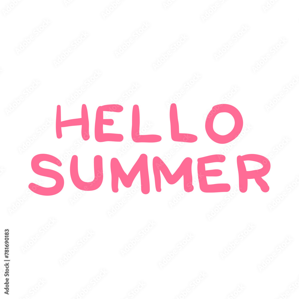 vector minimalist hello summer lettering