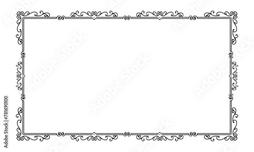 vector hand drawn ornamental frame on white background