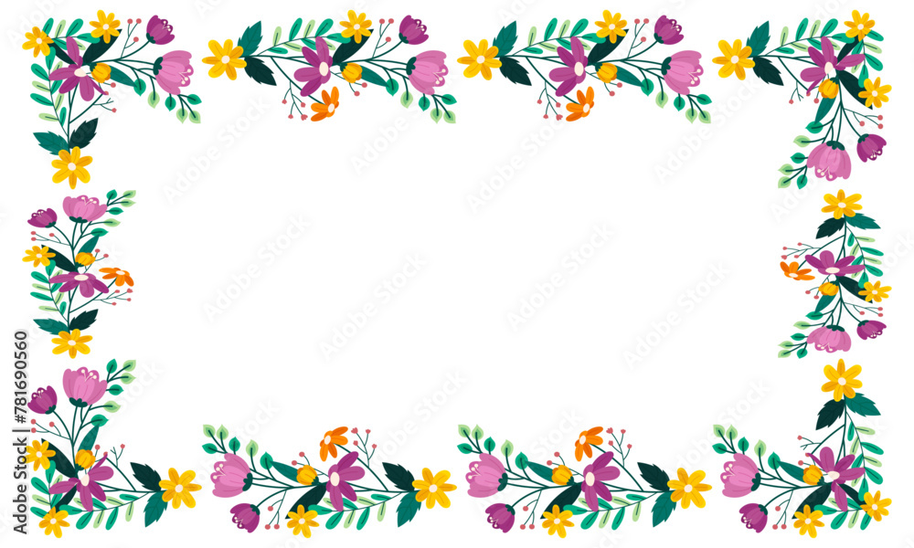 vector hand drawn spring floral frame concept vector hand drawn spring floral frame concept