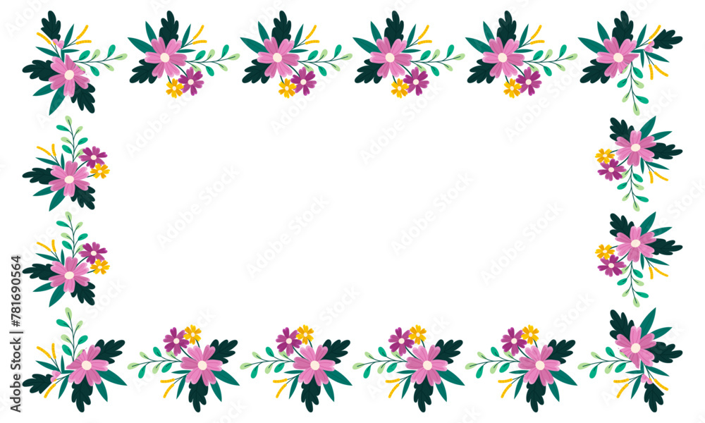 vector hand drawn spring floral frame concept vector hand drawn spring floral frame concept