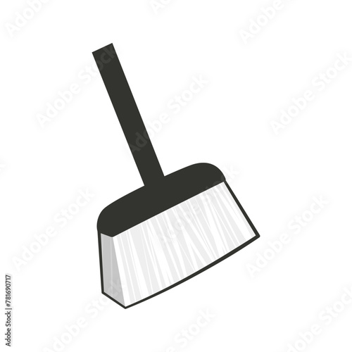 vector broom cleaning equipment utensil icon