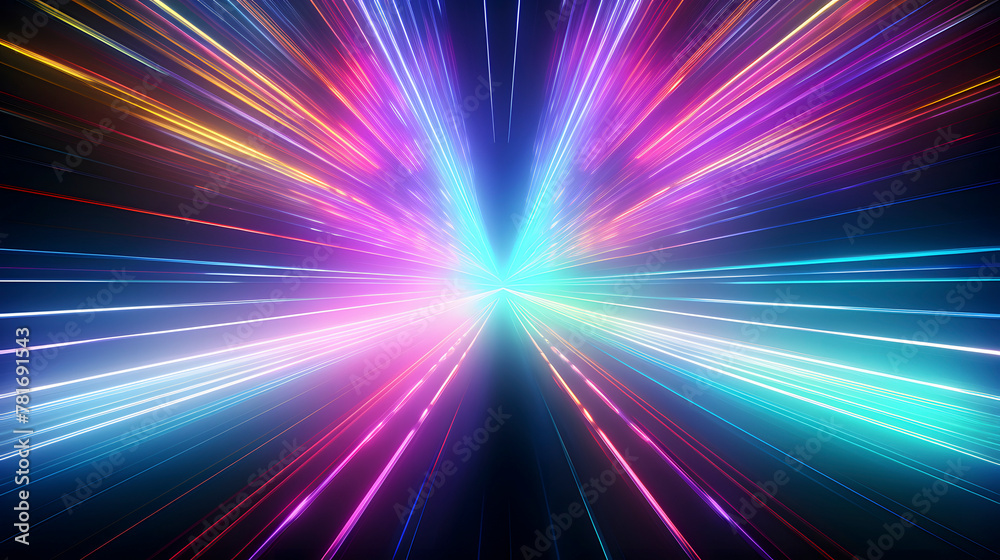 Obraz premium Digital neon light cyber space abstract graphic poster web page PPT background