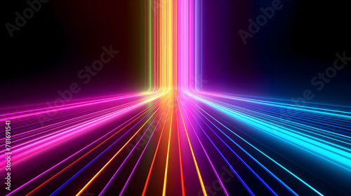 Digital neon light cyber space abstract graphic poster web page PPT background