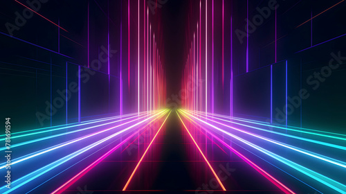 Digital neon light cyber space abstract graphic poster web page PPT background photo
