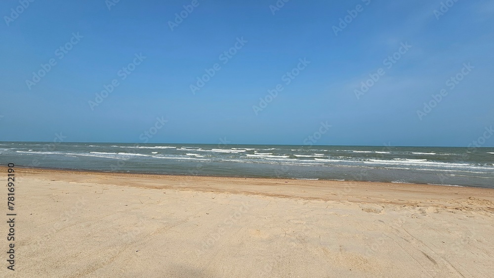 blue sky at sea beach, Thailand, seascape, seaside, Escape blue sky at sea beach, Thailand, seascape, seaside, Escape