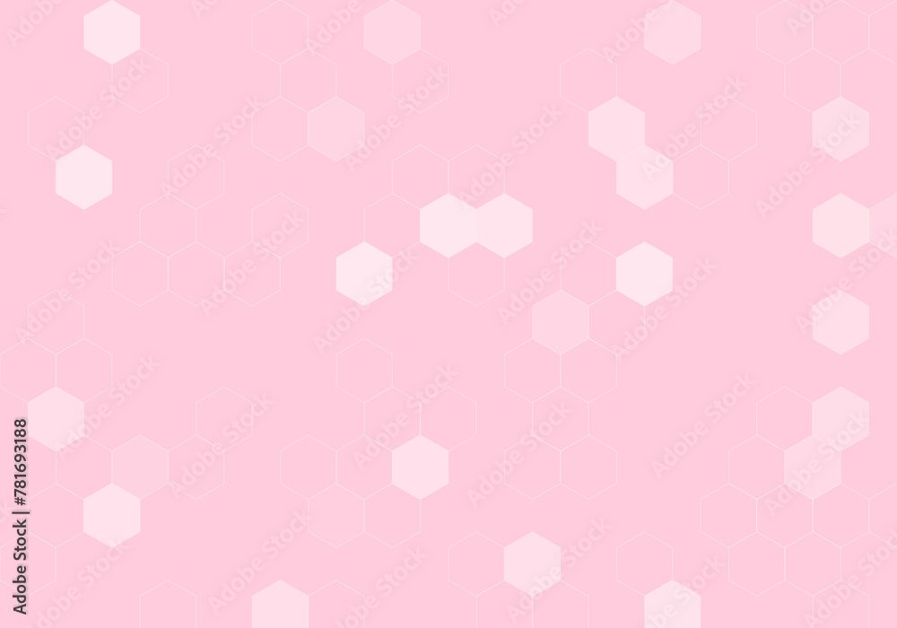 Abstract pink hexagon pattern background