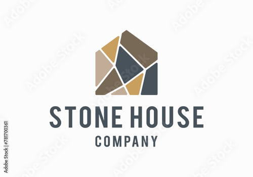 stone house logo icon vector design template