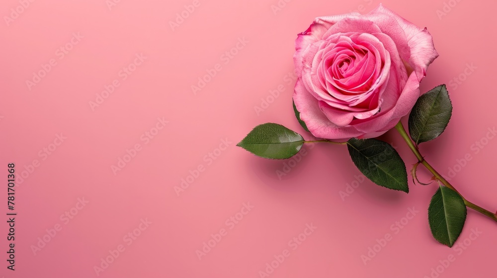 top view of a beautiful rose generative ai