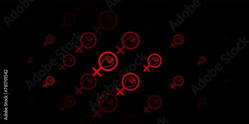 Dark Green, Yellow vector pattern with feminism elements.