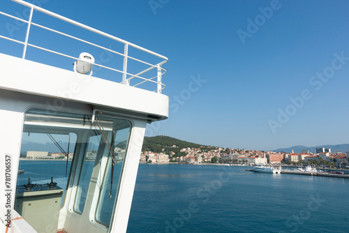 Croatia ferry wharf with transport and view.. © Brian Scantlebury