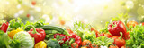 Banner luminous fresh vegetables banner for healthy eating and nutrition campaigns