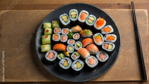 sushi with wasabi