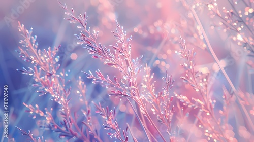 Digital blue and pink crystal plant poster web page PPT background