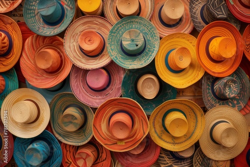 colorful beach hats photo