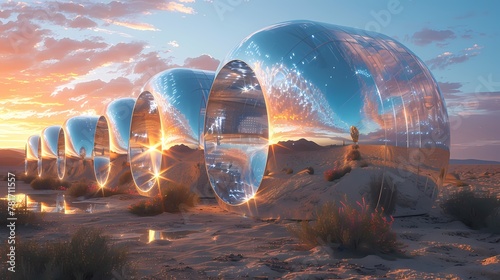 Digital desert glass ocean sculpture poster poster PPT background