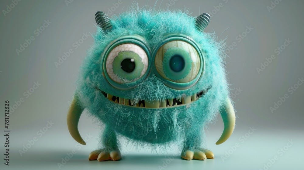 Cute and funny 3d monster, generative ai
