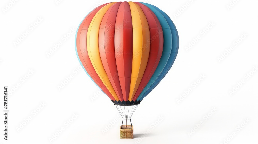 Hot air balloon isolated on white background. rendering. Hot air balloon isolated on white background. rendering.