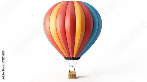 Hot air balloon isolated on white background. rendering.
