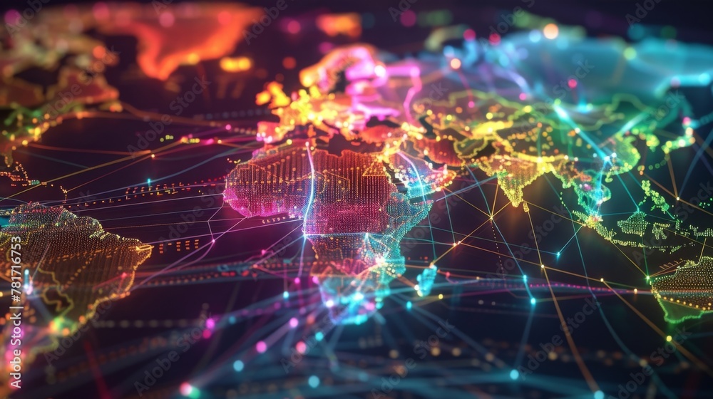 A visual representation of the world map featuring lines connecting various dots, symbolizing international travel routes or communication networks. A visual representation of the world map featuring lines connecting various dots, symbolizing international travel routes or communication networks.