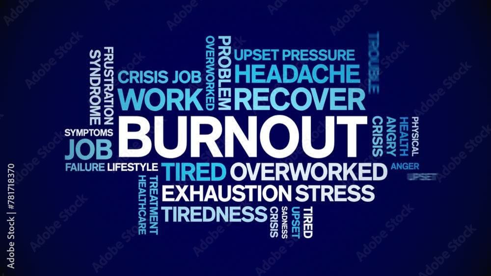 Burnout animated word cloud;text design animation tag kinetic typography seamless loop.