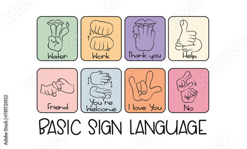 Basc sign language icon. Speech language hearing language clip art