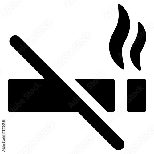 no smoking icon, simple vector design