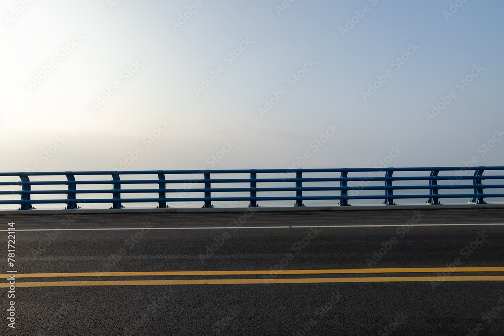 seaside highway in the sunrise