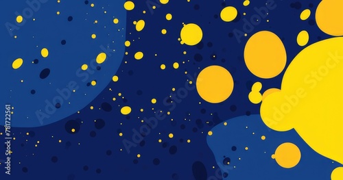 stellar yellow dots on azure canvas