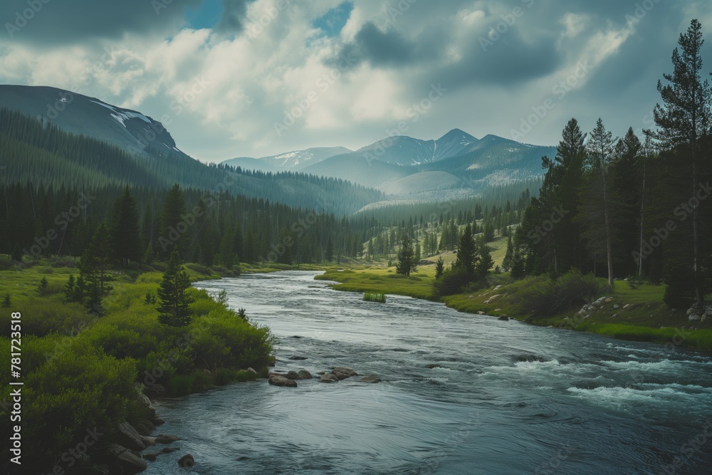 A river in the mountains