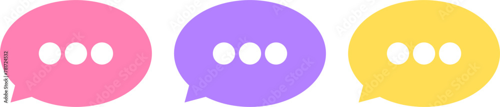 Obraz premium Speech bubbles in soft colors. Conversation bubbles in soft tones.