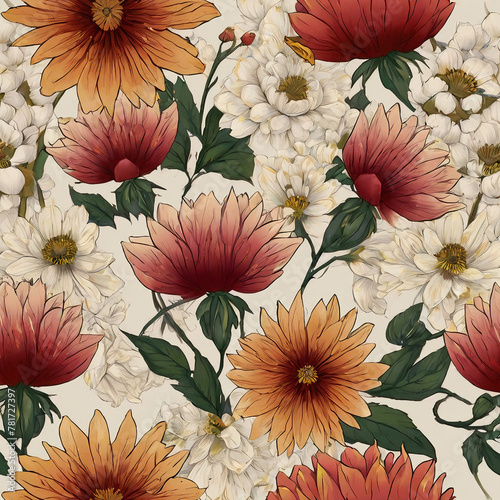 seamless background with flowers