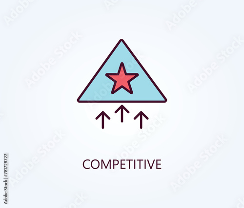 Competitive vector, icon or logo sign symbol illustration.