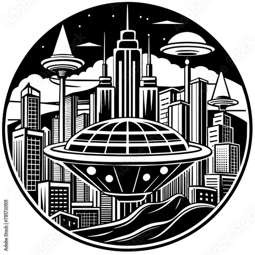        Future city vector illustration.
