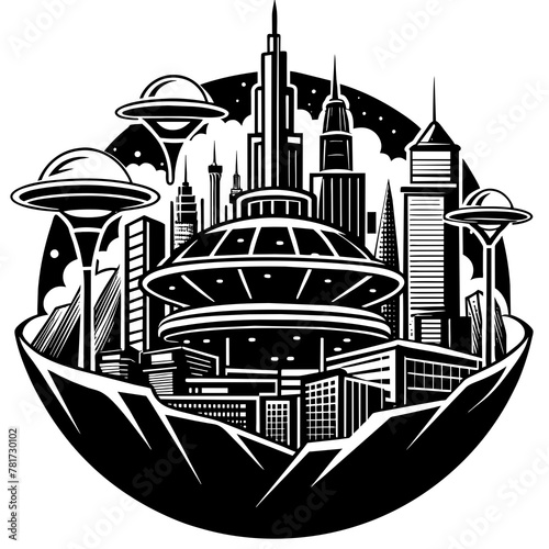        Future city vector illustration.
