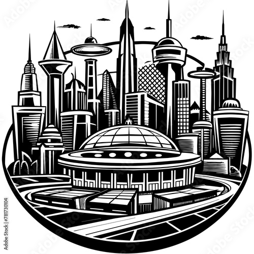        Future city vector illustration.
