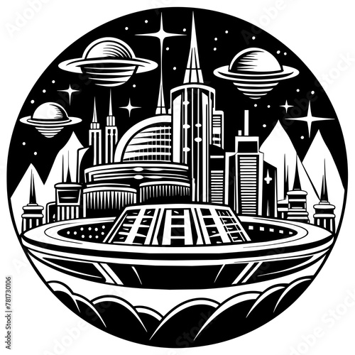        Future city vector illustration.
