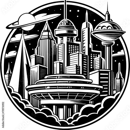        Future city vector illustration.
