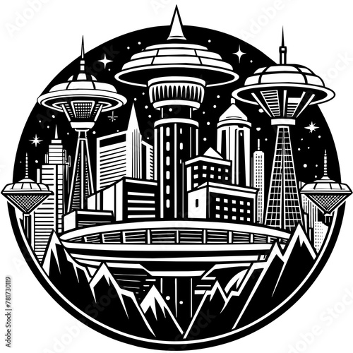        Future city vector illustration.
