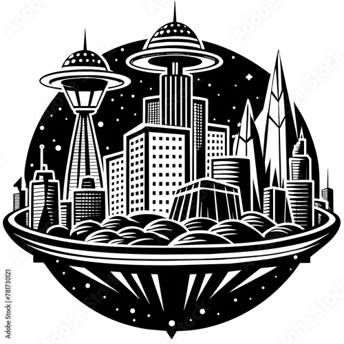        Future city vector illustration.
